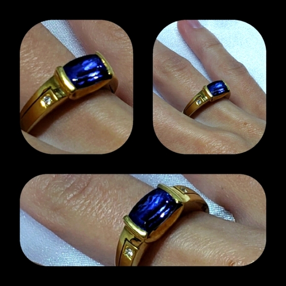 HOLD Iliana Tanzanite 2 CT in Solid 18KYG Ring. - Picture 3 of 6